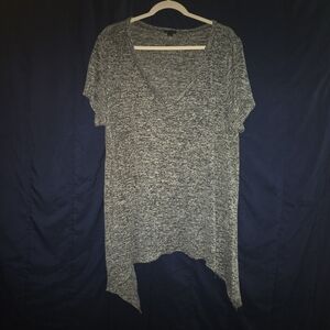Torrid Gray Asymmetrical Short Sleeve Tunic